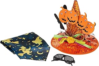 Ohana halloween prop pack de 3 chapeaux de sorcière, écharpe et lunettes pour animaux de compagnie, chats, chiens, costumes de lapin, taille unique. DIAYTAR COTE D'IVOIRE est une boutique en ligne généraliste proposant plus de 300000 références de produits, ce qui en fait la boutique leader en Côte d'Ivoire. Elle offre une large gamme de produits allant de l'électronique à la mode en passant par les produits pour la maison. Avec sa vaste sélection, DIAYTAR COTE D'IVOIRE est devenue la destination de choix pour les consommateurs ivoiriens.