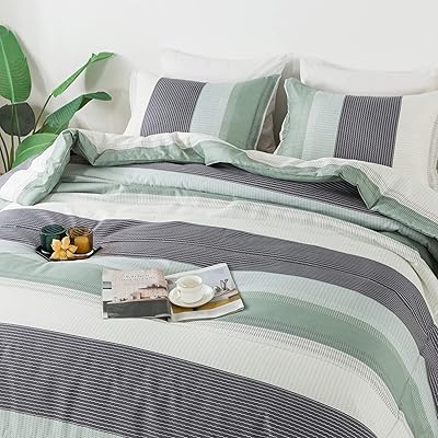 Parure de lit king size vert foncé litanica - parure de lit d'été