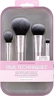 Real techniques coffret cadeau de mini pinceaux de maquillage luminous glow en édition