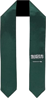 Écharpe étole de remise des diplômes du drapeau de l'arabie saoudite pour études