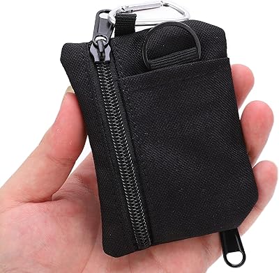 Mini porte-cartes multifonctionnel portable et léger en nylon avec boucle de suspension