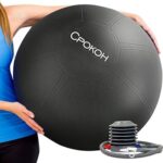 Ballon d'exercice antidérapant et éclatant spokoh, ballon de yoga suisse pour exercices abdominaux