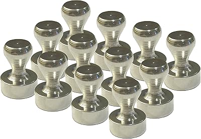 12 punaises magnétiques en nickel brossé - (paquet de 12)