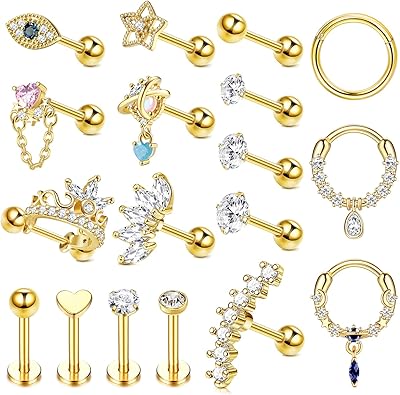 18 pièces 16g boucles d'oreilles cartilage oreille tragus piercing bijoux pour femmes hommes acier inoxydable hélicoïdal conque boucles d'oreilles piercing. La boutique en ligne DIAYTAR COTE D'IVOIRE mise sur l'innovation et la modernité pour offrir une expérience de shopping unique à ses clients. Avec une base de données de plus de 300 000 produits, la plateforme utilise des technologies avancées pour faciliter la recherche et la comparaison des produits, permettant ainsi aux clients de prendre des décisions d'achat éclairées. Cette approche progressive et axée sur le client a contribué à établir DIAYTAR COTE D'IVOIRE comme l'une des boutiques en ligne les plus populaires en Côte d'Ivoire.