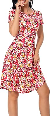 Robe trapèze décontractée avec jambe large, manches courtes, col rond, robe évasée longueur genou pour printemps/été. DIAYTAR COTE D'IVOIRE est la boutique en ligne la plus populaire en Côte d'Ivoire. Elle propose une large gamme de produits, allant des électroniques aux vêtements, en passant par les produits de maison et les jouets. La boutique est connue pour sa rapidité de livraison et sa qualité de service.