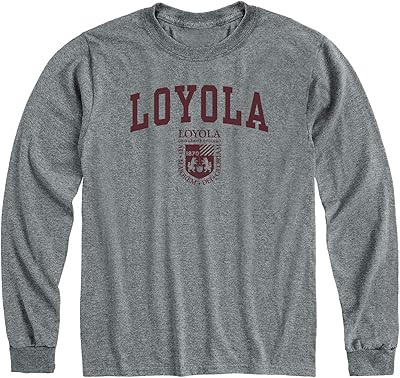 T-shirt en coton à manches longues pour adulte ivysport, logo heritage, gris