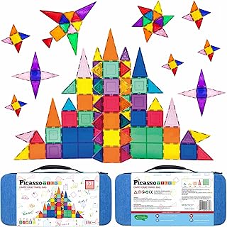 Picassotiles 101 pièces jouet de bloc de construction magnétique + coffret blocs