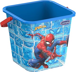Seau à sable carré imprimé cosmoplast 5l spider-man et marvel avec poignée
