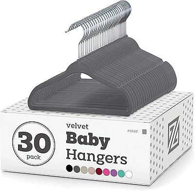 Cintre pour bébé en velours antidérapant de luxe zuber (30, gris)