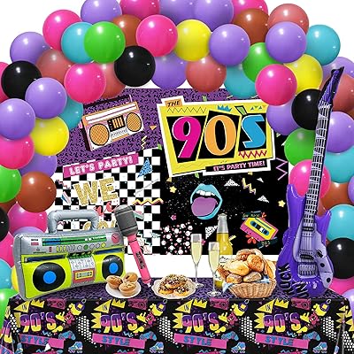 Décorations de fête des années 90 kit hip hop comprenant une radio