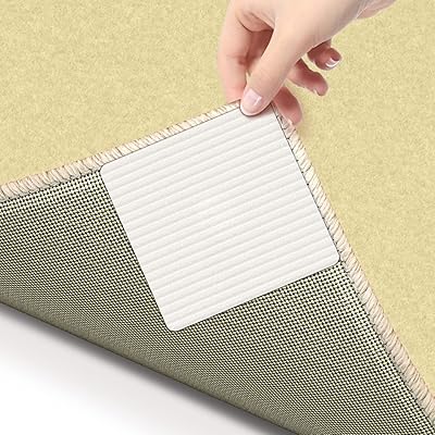 Wawasia 4 pièces pinces à tapis antidérapantes lavables et réutilisables pour planchers