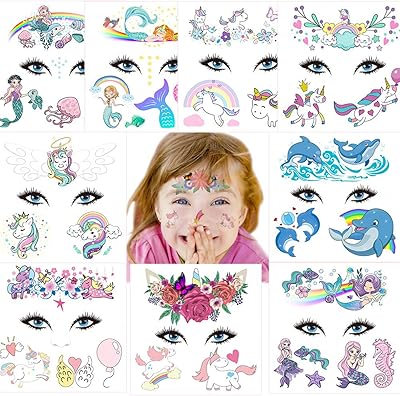 Tatoo temporaire pour le visage d'un animal, kit de tatouage pour le visage d'une sirène et d'une licorne, 10 feuilles de cadeaux de fête d'anniversaire, fournitures de fête imperméables, cadeaux de festival, décoration de la peau pour filles et garçons (sirène). DIAYTAR COTE D'IVOIRE incarne l'innovation et la modernité du commerce de détail en Côte d'Ivoire, en intégrant les dernières technologies pour offrir une expérience d'achat en ligne sans faille. La boutique permet aux consommateurs d'accéder à leurs produits préférés depuis n'importe quel endroit, à tout moment, grâce à son site web et ses applications mobiles bien conçus.