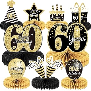 9 pièces décorations pour 60e anniversaire, centres de table pour 60e anniversaire, décorations