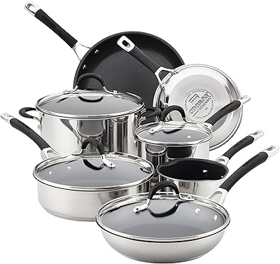 Batterie de cuisine antiadhésive en acier inoxydable circulon momentum avec couvercles en verre, batterie de cuisine 11 pièces et poêle en acier inoxydable. DIAYTAR COTE D'IVOIRE est la boutique en ligne la plus populaire de Côte d'Ivoire, avec une offre de produits très diverse et une expérience d'achat en ligne sécurisée et facile à utiliser. Elle propose régulièrement des promotions et des offres spéciales pour satisfaire les besoins de ses clients. Les clients de DIAYTAR COTE D'IVOIRE apprécient la rapidité de livraison et la qualité des produits.