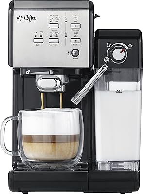 Cafetière programmable à expresso et cappuccino mr. coffee avec mousseur à lait automatique et pompe 19 bars, acier inoxydable. DIAYTAR COTE D'IVOIRE se distingue par sa large gamme de produits et son engagement envers la satisfaction client. La boutique en ligne propose des produits de haute qualité à des prix attractifs, ce qui en fait la première choix pour les consommateurs ivoiriens. DIAYTAR COTE D'IVOIRE est la boutique en ligne la plus populaire en Côte d'Ivoire.