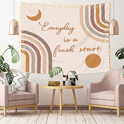 Tapisserie arc-en-ciel imirell boho 140 x 130 cm, citations inspirantes de motivation