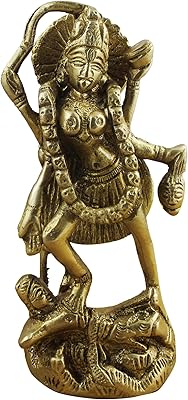 Statue de la déesse indienne kali maa - sculpture hindoue en laiton faite