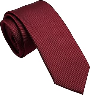 Cravates fines pour hommes, cravates fines de couleur unie 2,5", paquet de 1