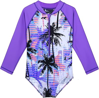 Maillot de bain une pièce à manches longues pour filles upf 50+ maillot