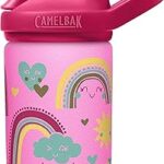 Bouteille d'eau camelback eddy plus pour enfants, 14 oz avec paille, acier inoxydable