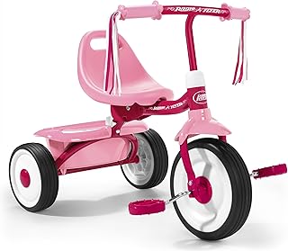 Tricycle radio flyer fold 2 go, tricycle d'extérieur pour enfants, entièrement assemblé rose