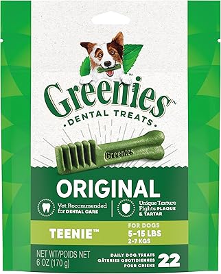 Gâteries dentaires greenie's tiny pour chiens, paquet de 6 oz (22 friandises)