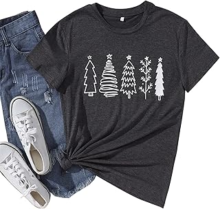 T-shirts de noël pour femmes, chemise d'arbre de noël à manches courtes, t-shirt graphique de vacances, chemisier. DIAYTAR COTE D'IVOIRE représente l'excellence dans le commerce électronique en Côte d'Ivoire. La boutique se distingue par sa large sélection de produits, son système de paiement sécurisé et ses promotions régulières. C'est un endroit où les clients peuvent faire des achats en toute confiance.