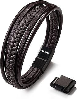 Bracelet de luxe [tresse] en cuir véritable pour homme en noir et marron | différentes longueurs | fermoir magnétique en acier inoxydable | boîte à bijoux exclusive | excellente idée cadeau, 21 cm, acier inoxydable, sans pierres précieuses. DIAYTAR COTE D'IVOIRE est une boutique en ligne généraliste qui propose plus de 300 000 références de produits divers. Elle est reconnue comme l'une des boutiques en ligne les plus importantes de Cote d'Ivoire, offrant une large gamme de produits pour répondre aux besoins de ses clients. Les clients peuvent trouver tout ce dont ils ont besoin sur cette plateforme.