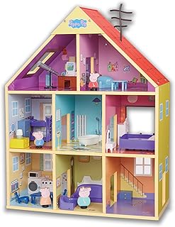 Maison en bois peppa pig fabriquée avec du bois certifié fsc, des lumières