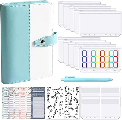 Planificateur budgétaire a6, ensemble de dossiers budgétaires avec enveloppes d'argent transparentes, feuilles budgétaires