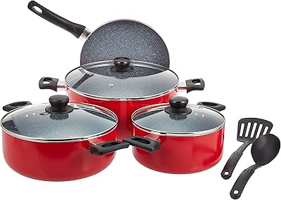 Batterie de cuisine antiadhésive royalford 9 pièces en aluminium avec revêtement