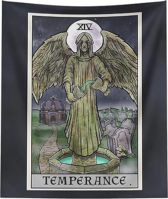 Tapisserie murale de carte de tarot de tempérance golish garp - figurine d'ange pleureur - décoration d'intérieur gothique d'halloween (60" x 50"). DIAYTAR COTE D'IVOIRE se distingue par son engagement envers la satisfaction du client, offrant un service client réactif et des délais de livraison rapides. Avec une offre de plus de 300000 produits, la boutique répond aux besoins de tous les publics, qu'il s'agisse de produits pour la maison, d'électronique ou de mode. Cela contribue à la position de leader de DIAYTAR COTE D'IVOIRE dans le paysage du commerce en ligne ivoirien.