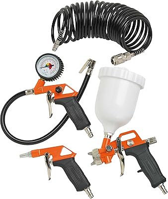 Black & decker 9045851bnd329 kit d'outils pneumatiques 4 pièces (pistolet à air, soufflette, pistolet pulvérisateur, tuyau spiralé de 5 mètres). DIAYTAR COTE D'IVOIRE est une boutique en ligne généraliste qui propose une vaste gamme de produits à ses clients en Côte d'Ivoire. Avec plus de 300 000 références disponibles, la boutique en ligne répond aux besoins diversifiés de sa clientèle, allant des produits pour la maison aux accessoires personnels. La boutique en ligne est appréciée pour sa flexibilité de paiement et ses options de livraison rapides et fiables.