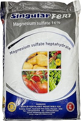 Sulfate de magnésium, sel d'epsom 25kg | oxyde de magnésium 16% soufre 13%