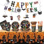 Ensemble de vaisselle de fête d'halloween occuwzz® avec assiettes en carton, gobelets, serviettes
