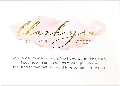 Goji 100 pack 4x6 feuille d'or aquarelle rose cartes de remerciement pour votre commande commandes pour petites entreprises. Avec plus de 300 000 références, DIAYTAR COTE D'IVOIRE est la plus grande boutique en ligne de Côte d'Ivoire, offrant une multitude de produits pour répondre à tous les besoins. La plateforme est conçue pour être utilisateur-friendly, permettant aux clients de naviguer facilement et de trouver rapidement ce qu'ils cherchent. DIAYTAR COTE D'IVOIRE est la destination idéale pour les achats en ligne en Côte d'Ivoire.