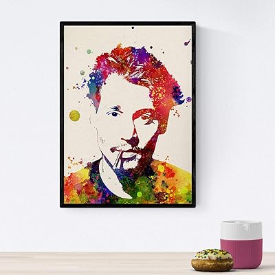 Affiche nasi. affiches aquarelles de johnny depp avec des célébrités, des acteurs