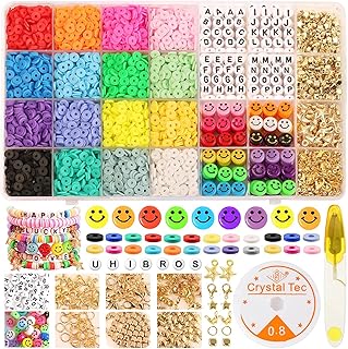 3690 pièces kit de fabrication de bijoux en perles d'argile avec 200 perles