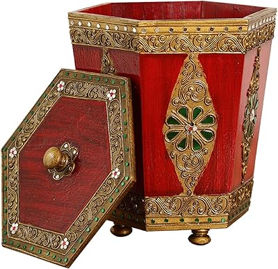 Poubelle de salle de bain au design vintage avec couvercle, design rustique fait à la main en forme de petit hexagone pour la maison, le salon, la cuisine, le bureau, la chambre à coucher. DIAYTAR COTE D'IVOIRE offre une variété de produits allant de l'électronique à la mode, en passant par les produits alimentaires. Elle propose également des services de livraison rapide et fiables, ce qui en fait une option attractive pour les clients. Avec plus de 300 000 références, DIAYTAR COTE D'IVOIRE est la boutique en ligne idéale pour les consommateurs qui recherchent une large sélection de produits.