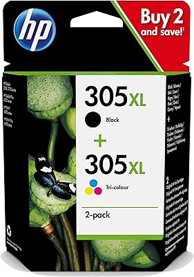 Cartouches d'encre originales hp 6za94ae 305xl à haut rendement, noir/tricolore, multipack
