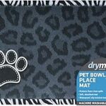 Tapis de vaisselle drymate pour animaux de compagnie motif zèbre léopard noir