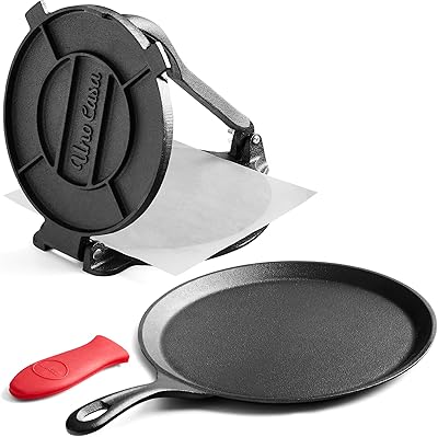 Presse à tortilla en fonte uno casa de 8 pouces avec poêle. DIAYTAR COTE D'IVOIRE est engagée à offrir une expérience d'achat en ligne fluide et sécurisée, avec des options de paiement variées et des délais de livraison rapides. La boutique en ligne généraliste s'efforce de renforcer la confiance de ses clients grâce à des politiques de retour et de remboursement claires.
