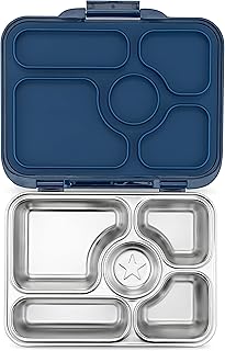 Boîte à bento en acier inoxydable yumbox presto (bleu santa fe)