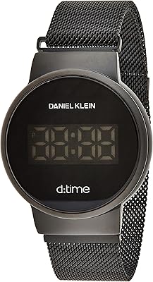 Montre à quartz daniel klein pour unisexe, affichage numérique et bracelet en acier