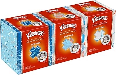 Cube de mouchoirs professionnels kleenex pour entreprise (21286), blanc, 3 boîtes/paquet