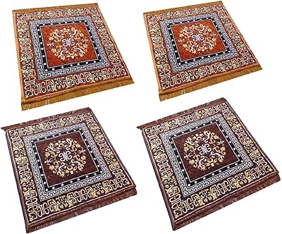 Kuber industries® pooja aasan tapis rouge, lot de 4
