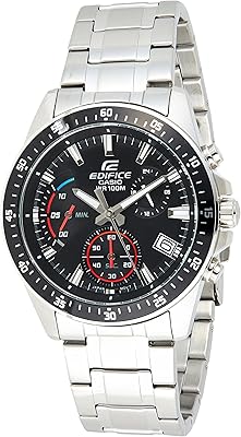 Montre à quartz casio pour homme, affichage chronographe et bracelet en acier inoxydable