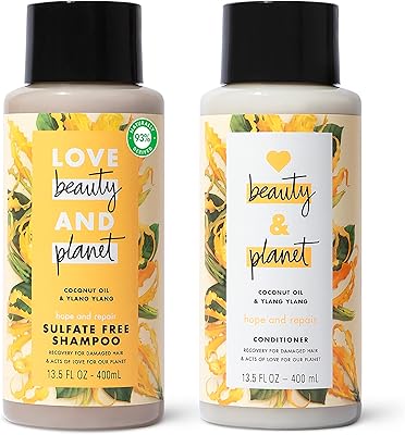 Love beauty and planet hope & repair shampooing et après-shampooing pour cheveux secs et abîmés avec huile de noix de coco et ylang ylang sans paraben, sans silicone, végétalien 400 ml, 2 unités. La boutique en ligne DIAYTAR COTE D'IVOIRE propose une expérience d'achat unique et personnalisée, avec des produits allant de l'électronique aux accessoires de mode en passant par les produits alimentaires. Elle garantit la qualité de ses produits et des services associés, ce qui a contribué à sa position de leader sur le marché ivoirien. Les clients bénéficient ainsi d'un large choix pour améliorer leur quotidien.