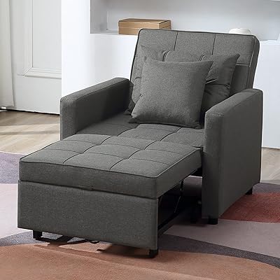 Fauteuil-lit 3 en 1 pigsy, canapé pliable avec dossier réglable, fauteuil de couchage
