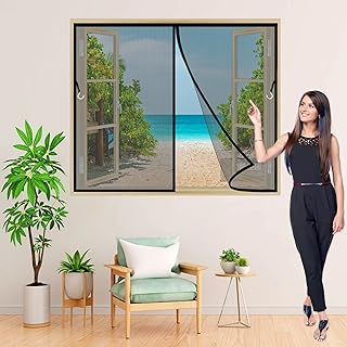 Moustiquaire magnétique pour fenêtre taille 145 x 170 cm avec moustiquaire
